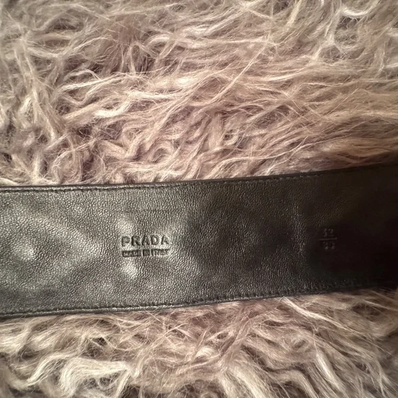 Prada Black Leather Studded Belt-NWT - Picture 4 of 4